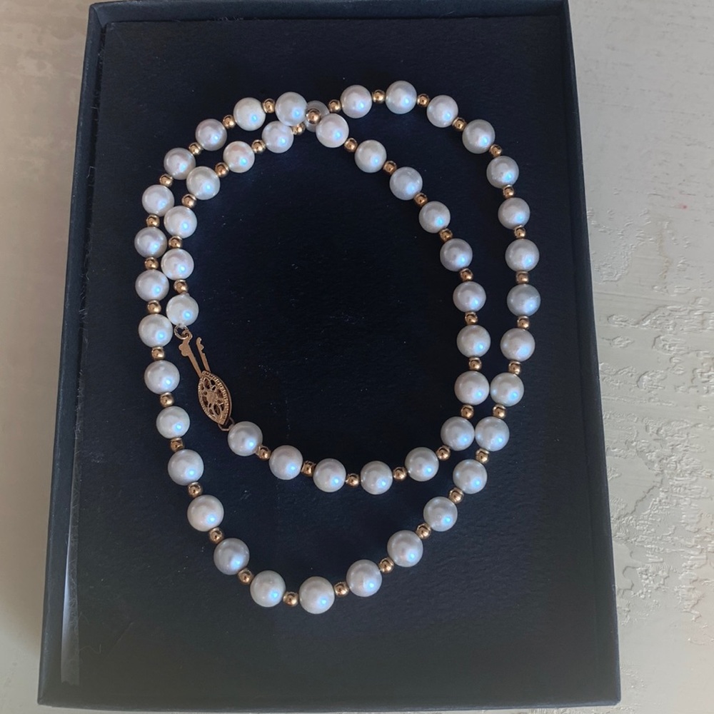 Vintage 14K YG Pearl Necklace